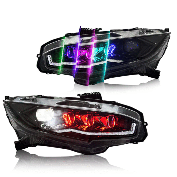 For 2016-2021 Honda Civic Headlights Assembly, Hatchback Coupe Sedan 10th Gen Led Headlight (Left Hand Drive)