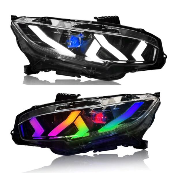 RGB Headlight for 2016-2021 Honda Civic 10th Gen Sedan/Hatchback/Coupe Headlight Assembly