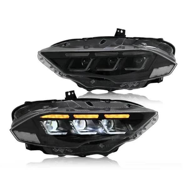 Led Headlight For 2018-2023 Ford Mustang S650 Projector Front Lamp Assembly with Triple Beam Len