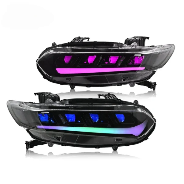 Honda Accord RGB Headlights Fit for 2018-2022 LX/Ex/EXL/Sport/SE 10th Gen
