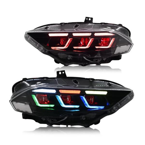 RGB Headlight For 2018-2023 Ford Mustang S650 Projector Front Lamp Assembly