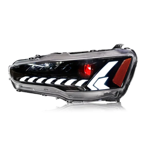 LED Headlights for 2008-UP Mitsubishi Lancer EVO EX with Start UP Animation