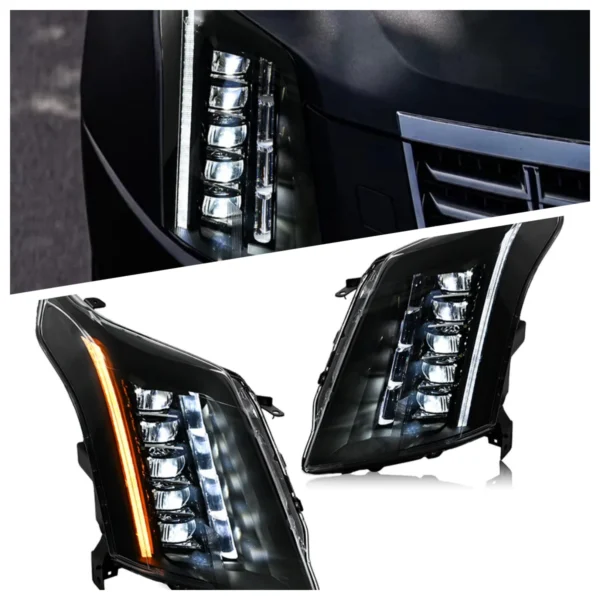 Carbon Fiber LED Headlights For 2010-2016 Cadillac SRX Halogen