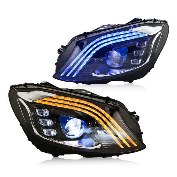LED Headlights For 2015-2021 Mercedes Benz C-Class C300 W205 w/Animation Headlights Assembly
