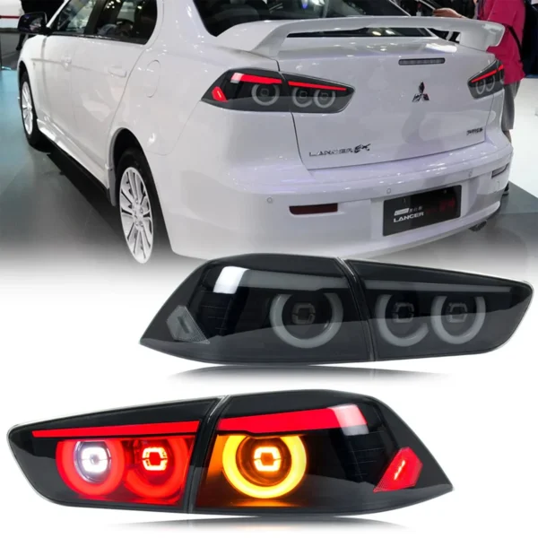 LED Tail Lights for 2009-2021 Mitsubishi Lancer EVO X Start-up Animation Sequential Turn Signal Assembly