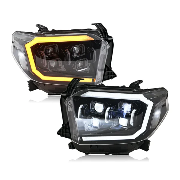 Projector Led Headlights For 2014-2021 Toyota Tundra Sequential Turn Signal, DRL w/Dynamic Animation