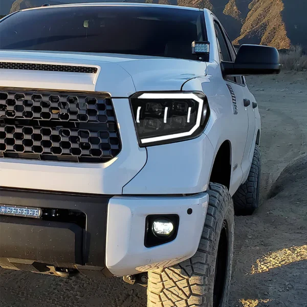 Projector Led Headlights For 2014-2021 Toyota Tundra Sequential Turn Signal, DRL w/Dynamic Animation