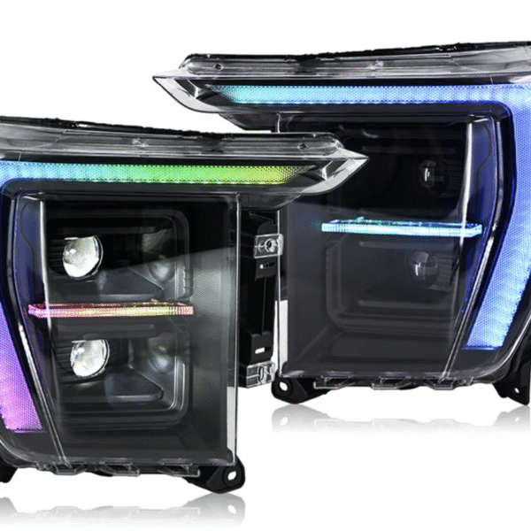 Full RGB Headlights for 2021-2023 Ford F-150 F150 P702 14th Gen Front Lamps