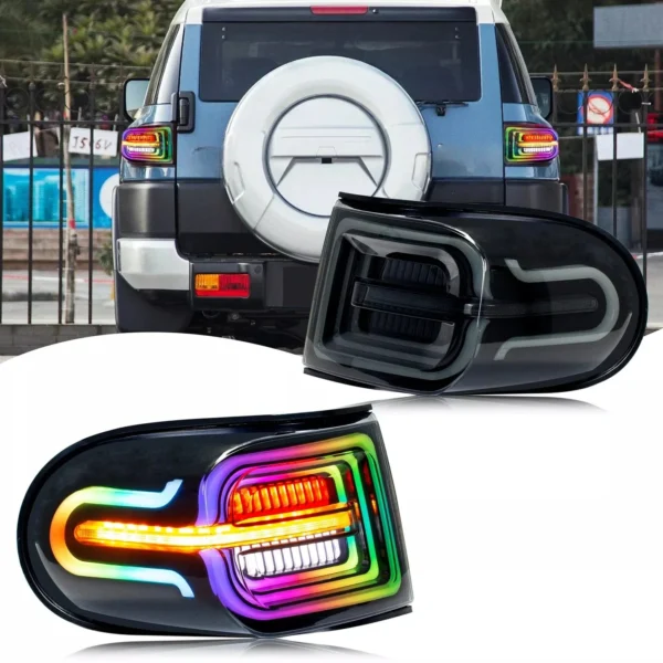 RGB Tail Lights For 2007-2021 Toyota FJ Cruiser Rear Lamps Assembly