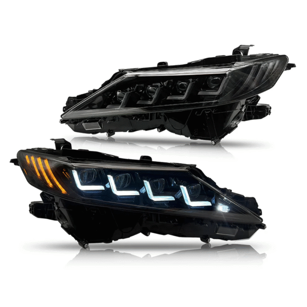 Clear LED Headlights For 2018-2024 Toyota Camry LE SE XLE XSE TRD (Quad Projectors Headlights)