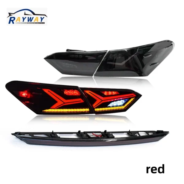 Smoke LED Tail Lights + Trunk set for 2018-2024 Toyota Camry Rear Lamp Assembly