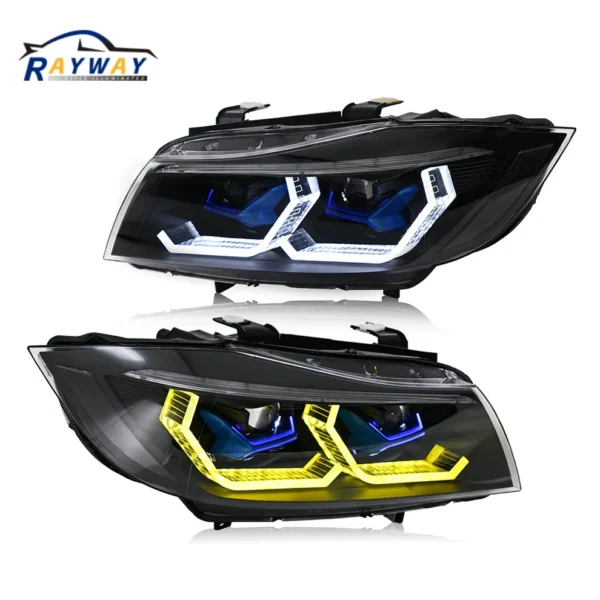 Led Headlight For 2009-2012 BMW 3-Series E90 E91 320i 323i 325 330 335 LED Headlights (Halogen/Xenon) Yellow Version